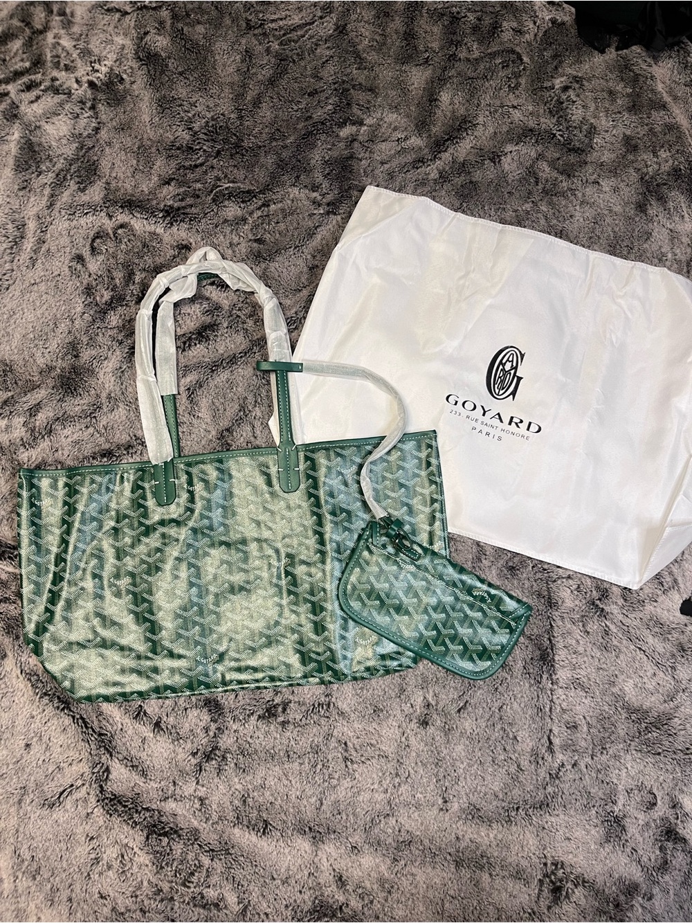 Green Tote with Matching Pouch